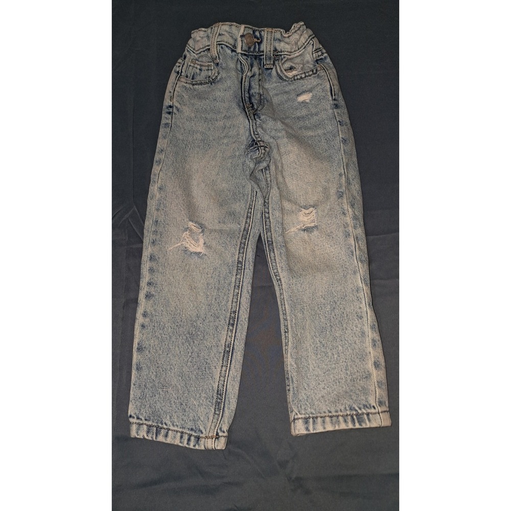 Primark Denim Jeans Boys 2-3 Blue Distressed Slim Straight Leg Casual
